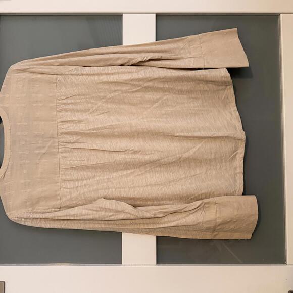 Democracy Beige Long Sleeve Women's Top Blouse Medium - Picture 4 of 4